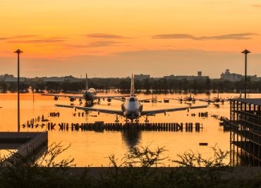 Flooded airport