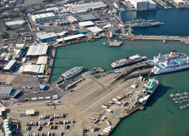 a bird's eye view photo of a port 