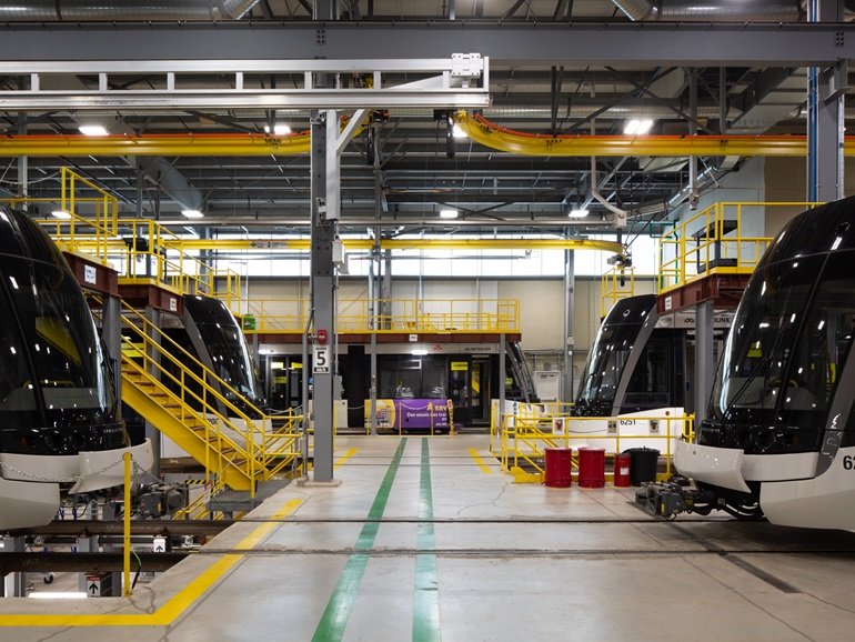 Inside maintenance facility