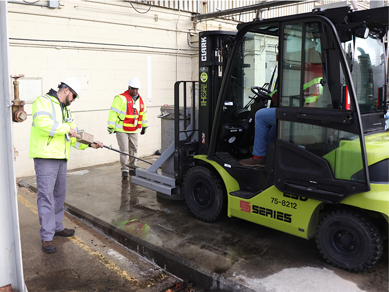 Equipment being unload on the project site