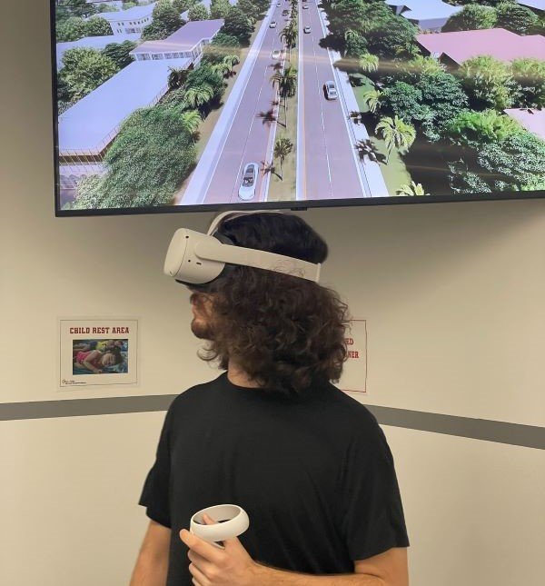 A member of the public tries the VR walkthrough