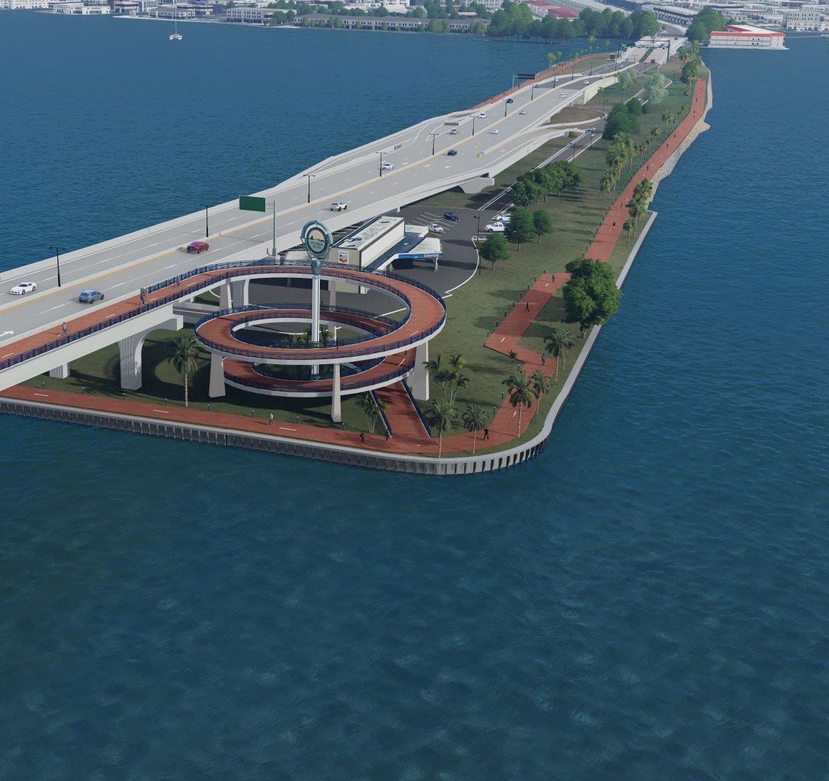 A view of the proposed broad causeway bridge